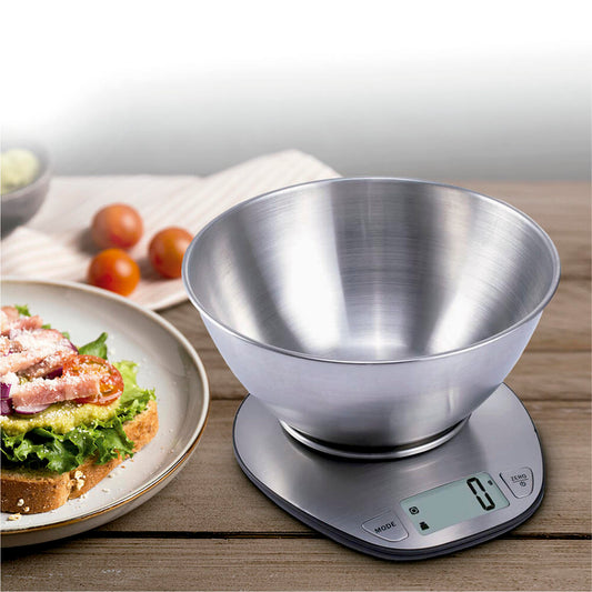 Báscula de Cocina 5 kg con Bol Inox